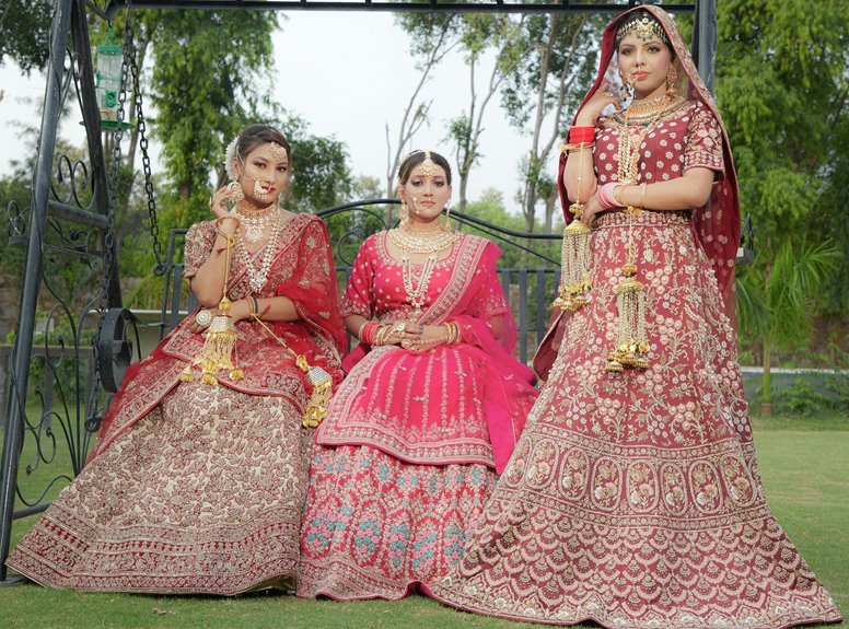 elegant bridal wedding attire
